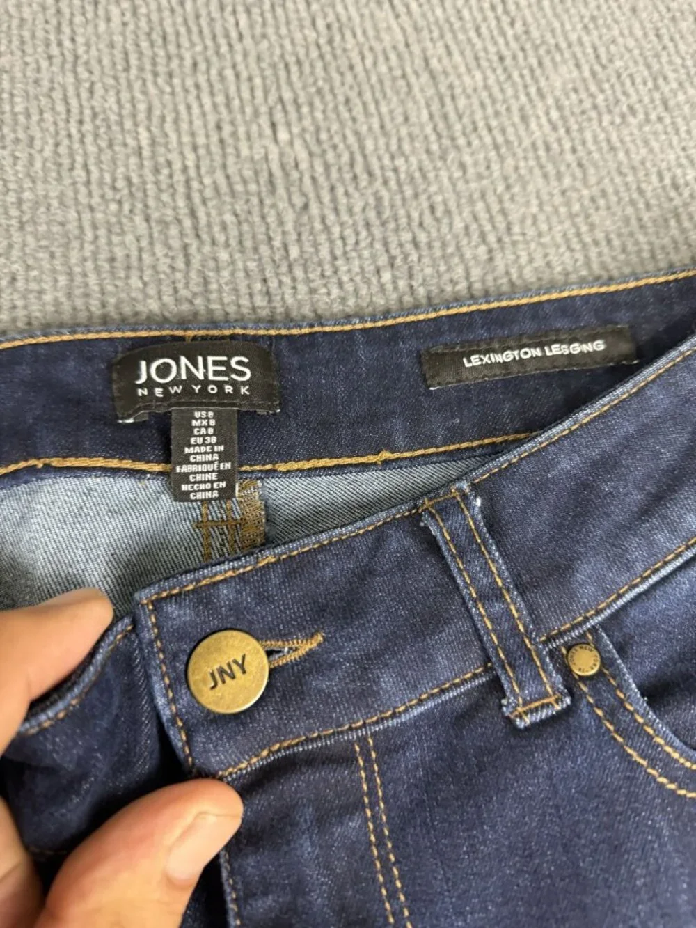 Jones New York Lexington Legging Jeans Dark Wash Womens Size 8